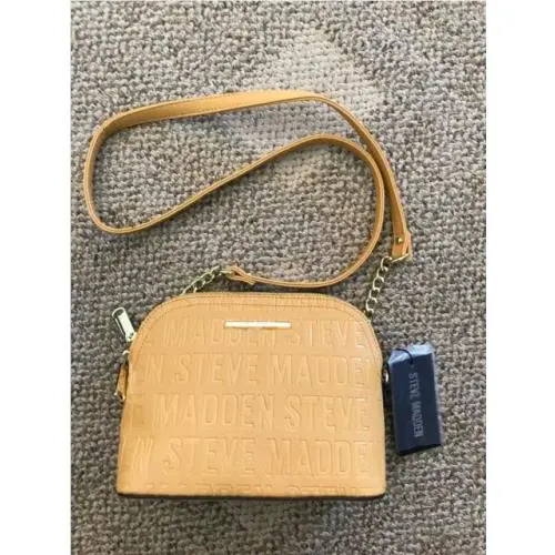 Womens Steve Madden Bmaggie Logo Crossbody Purse Mustard Yellow Size Small