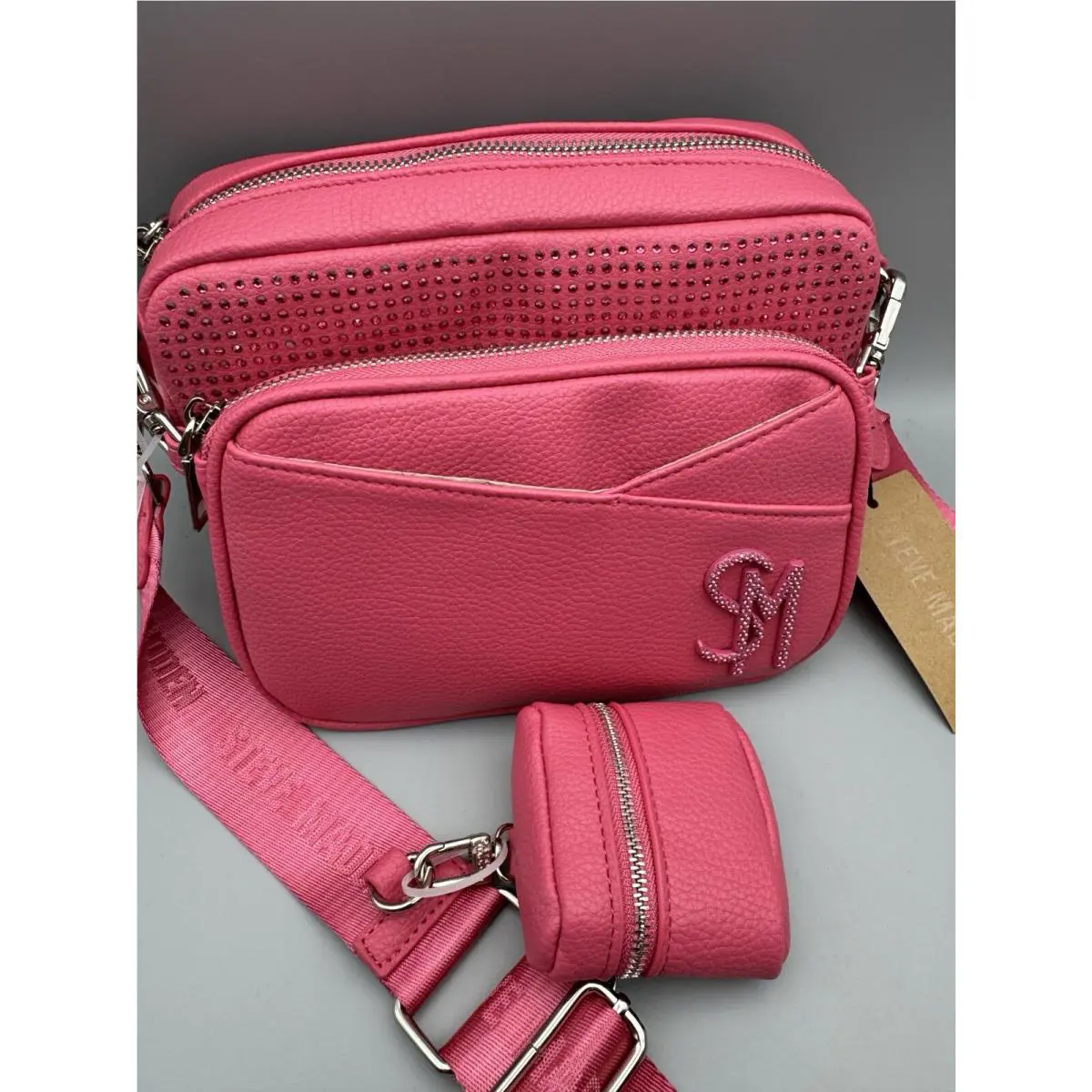 Steve Madden Candy Pink Crossbody Bag Satchel Bcarmine DT622890 Women