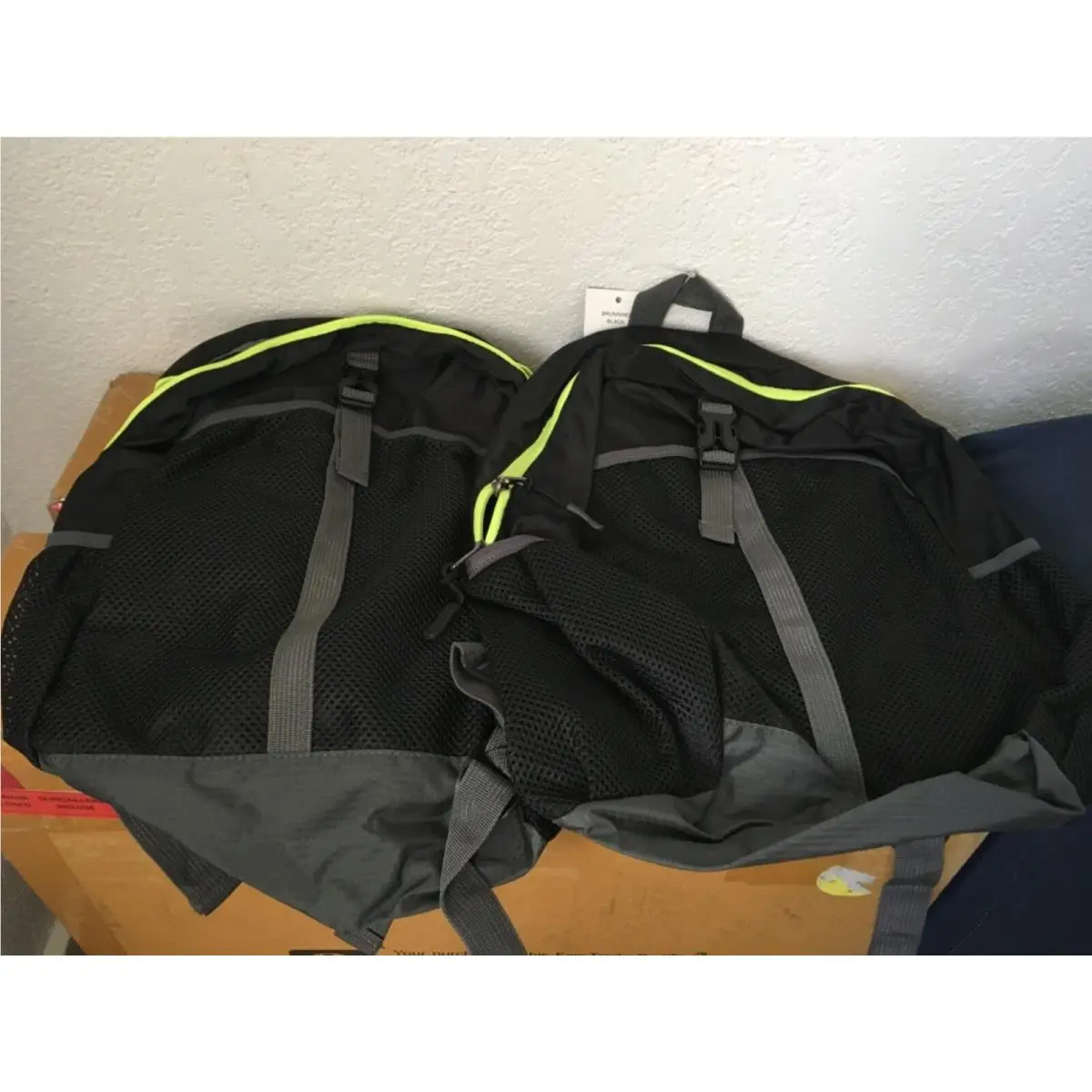 Steve Madden Murray Mesh Backpack Black/green Each Black Bottle Compartment