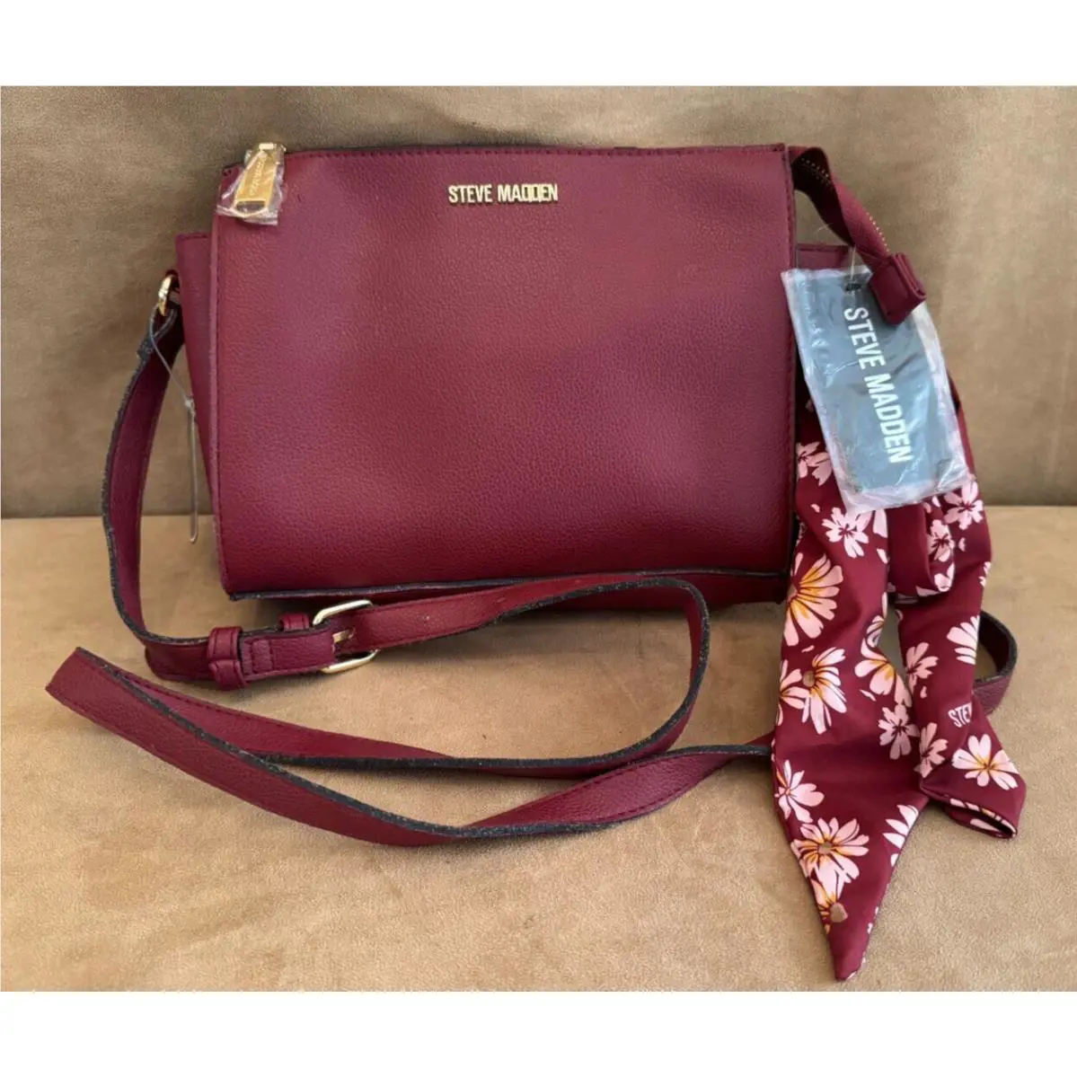 Steve Madden Blexi Faux-leather Maroon Crossbody Purse Handbag
