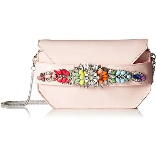 Pauline Patent Multi Colored Jewels and Rhinestones Clutch Crossbod by Steve Madden