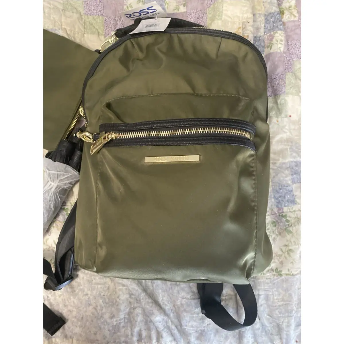 Steve Madden Backpack/purse Green Olive Gold Hardware