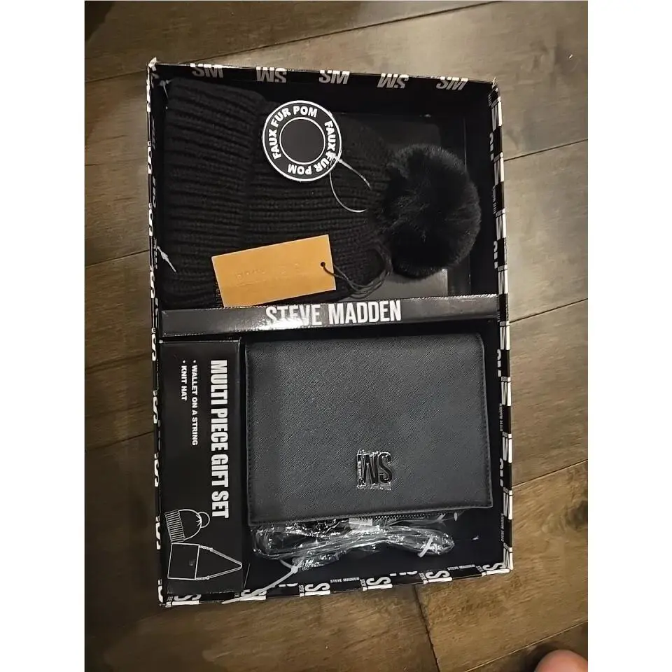 Steve Made Two Piece Gift Set Wallet on a String Knit Hat Exclusive