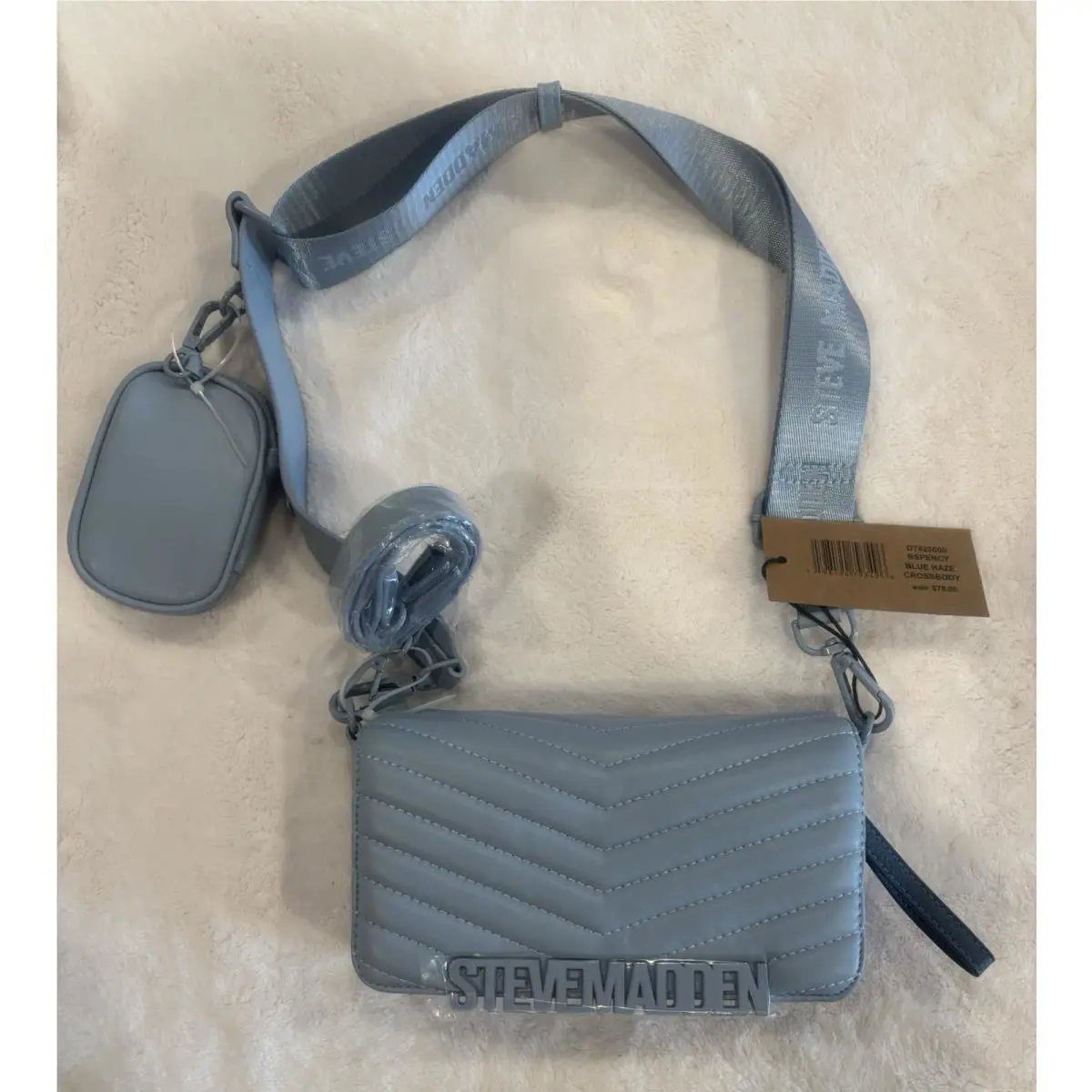 Steve Madden Blue Haze Crossbody Bag w/ Airpod Case-included Coin Purse