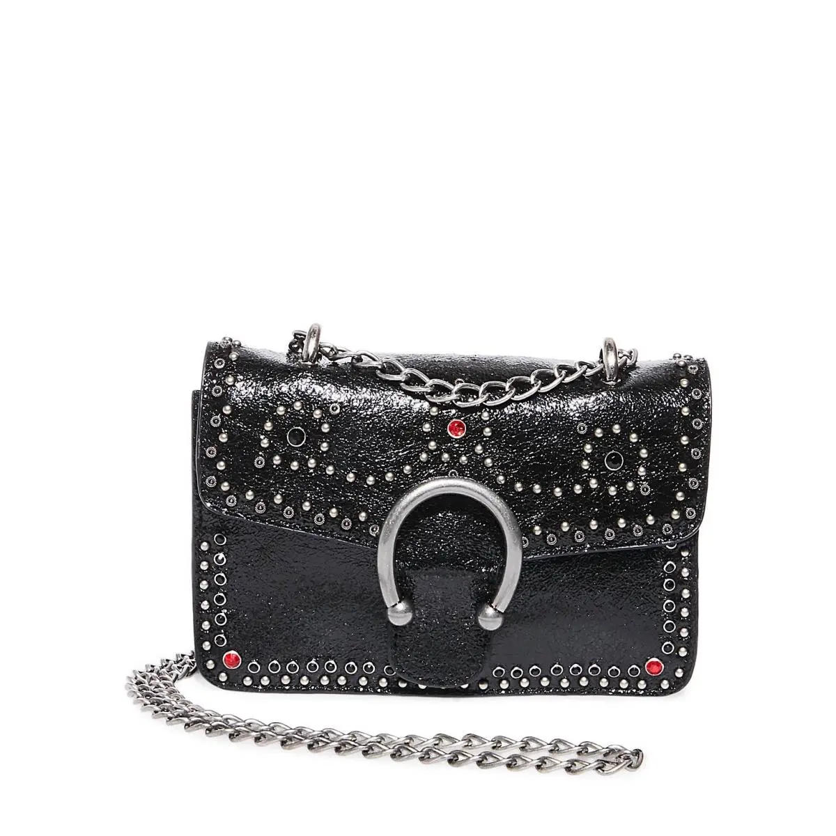 Steve Madden Western Edgy Mini Flap-over Crossbody Shoulder Bag Stud Detail