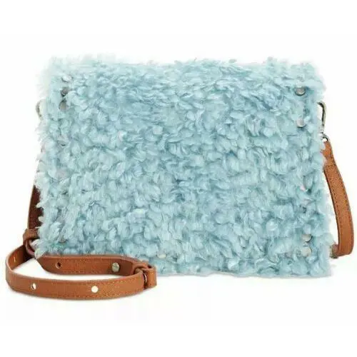 Steve Madden Bkate Blue Crossbody Bag Beige Fur Handbag