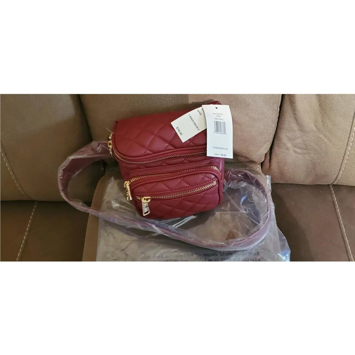 Steve Madden Blookout Wine Colored Belt Bag - Fanny Pack