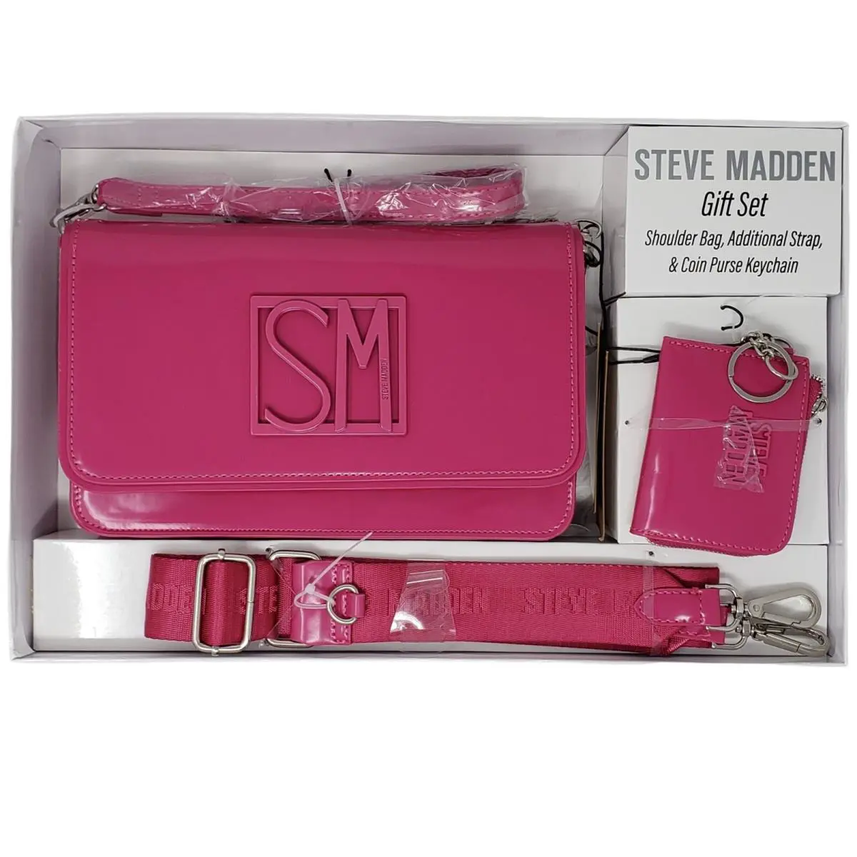 Steve Madden Gift Set Crossbody Bag Extra Strap Coin Purse