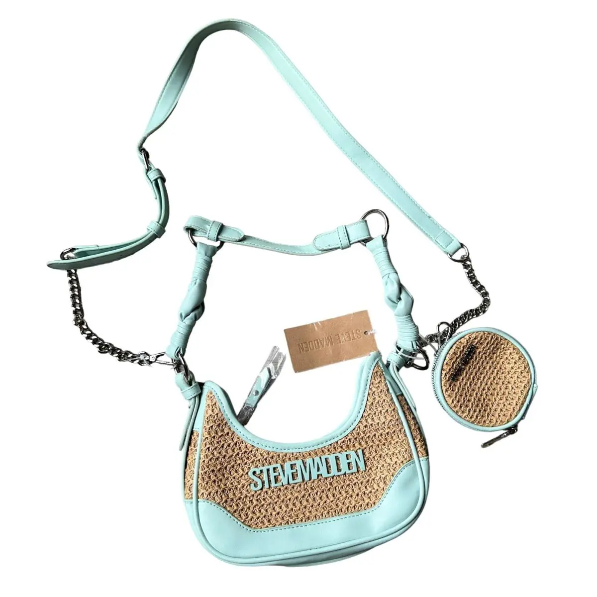 Steve Madden Bdaryll Crossbody / Shoulder Bag - Frest Mint with Round Tag Pouch