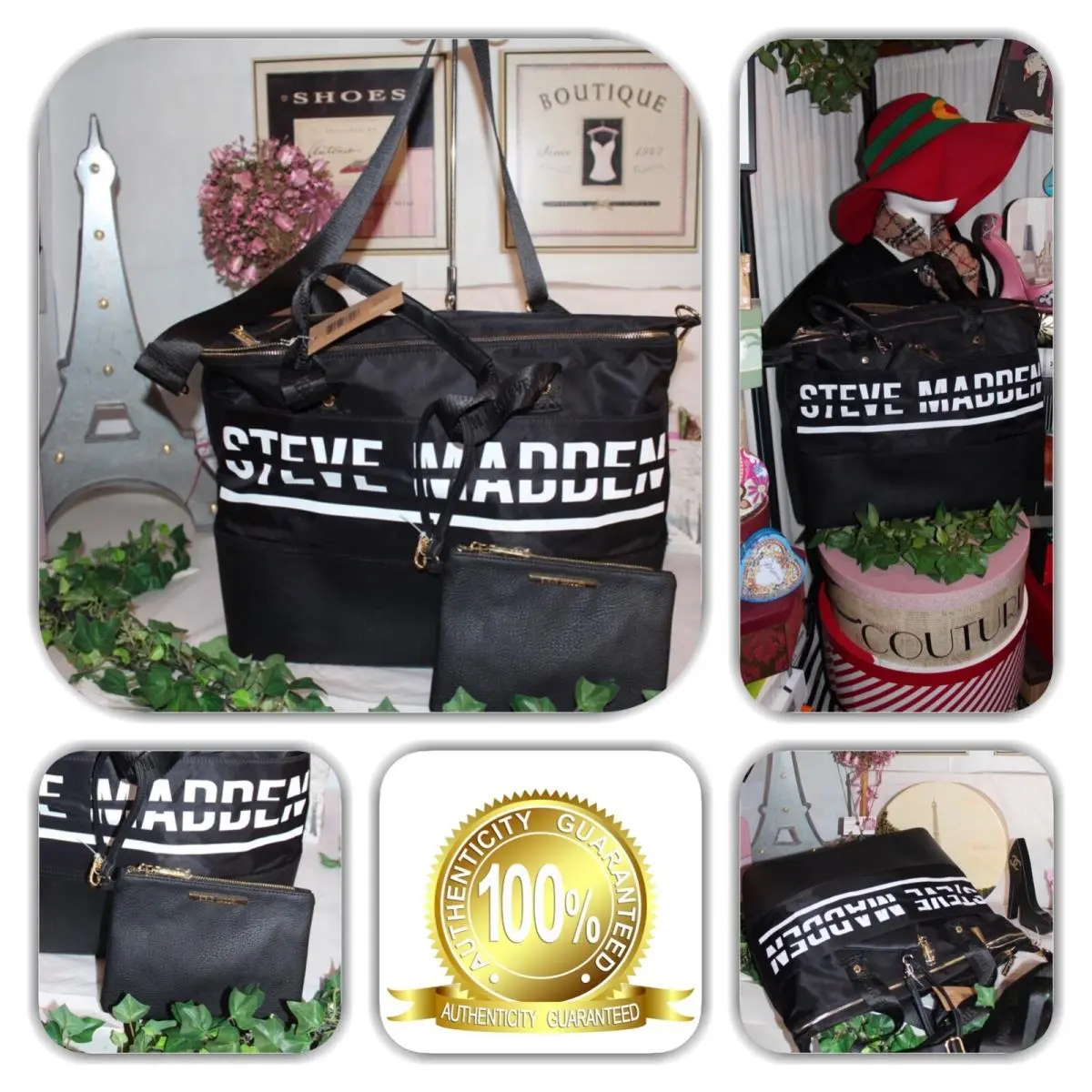 Regal Nwt-steve Madden Logo Large Weekender Tote Wristlet -2 Way by Steve Madden