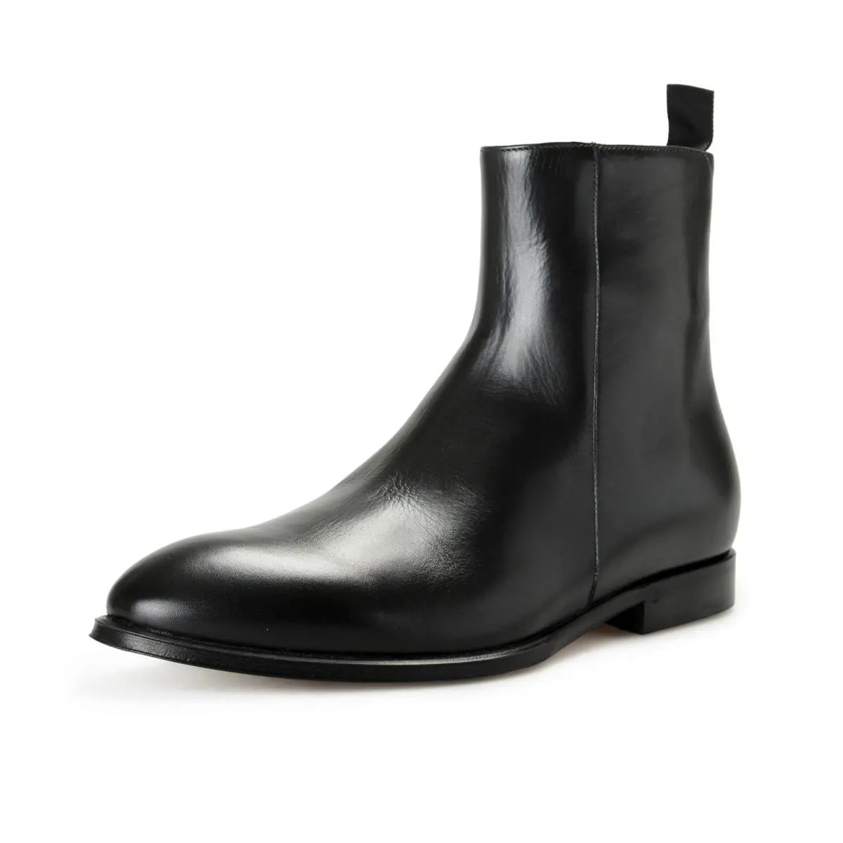 Dolce Gabbana Men`s Black Textured Leather Chelsea Boots Shoes