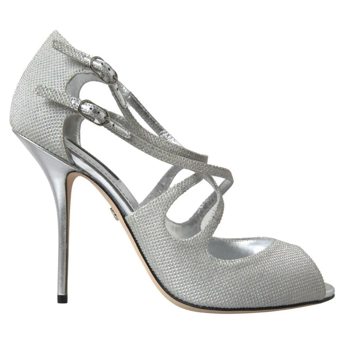 Dolce Gabbana Silver Shimmers Sandals Heel Pumps Shoes by Dolce & Gabbana