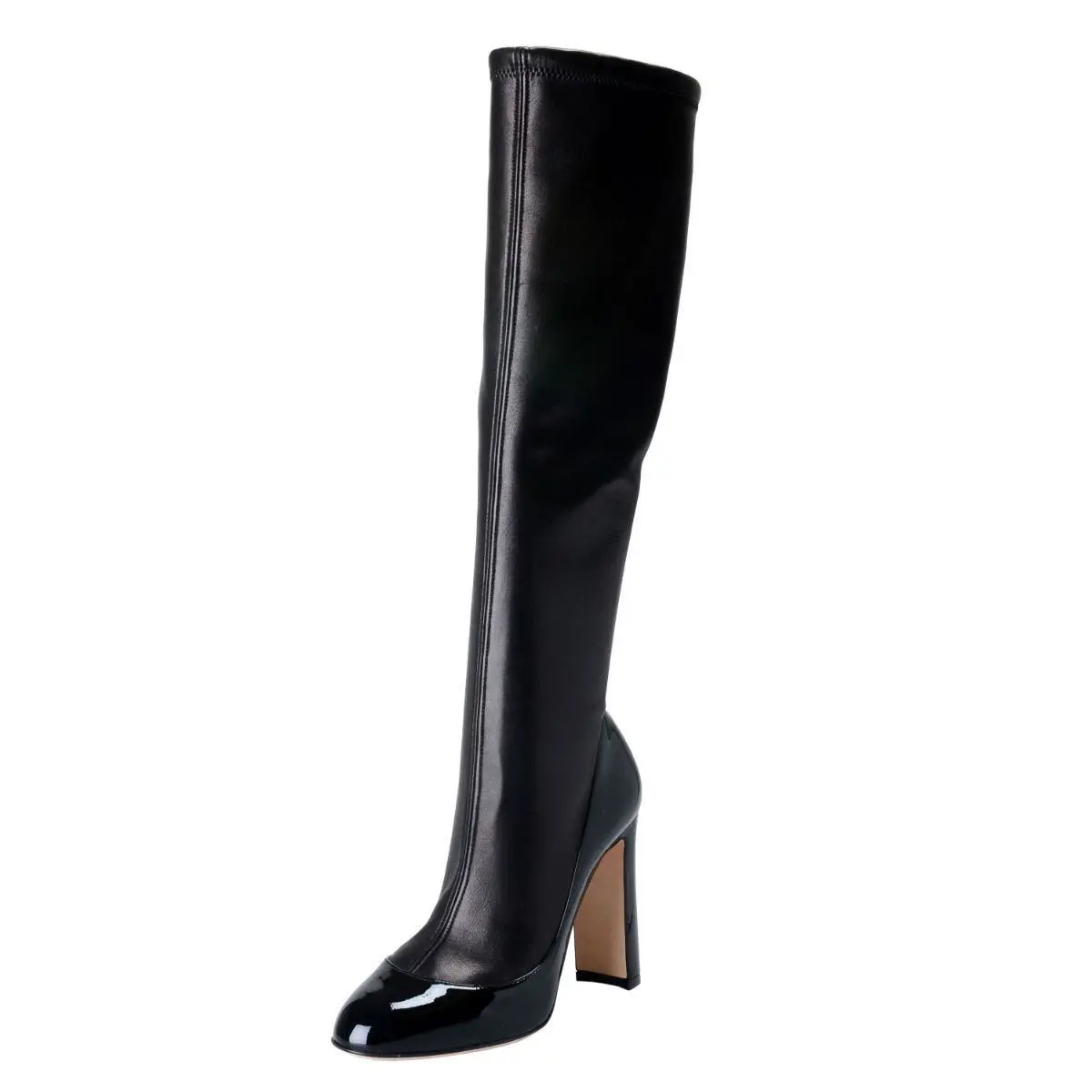 Dolce Gabbana Women`s Black Leather High Heel Boots Shoes Sz 5 6 by Dolce & Gabbana