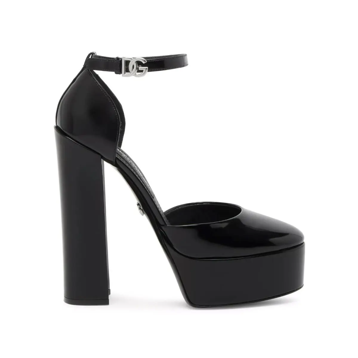 Dolce Gabbana DG Logo Ankle Strap Platform Pumps Heels Sandals Shoes