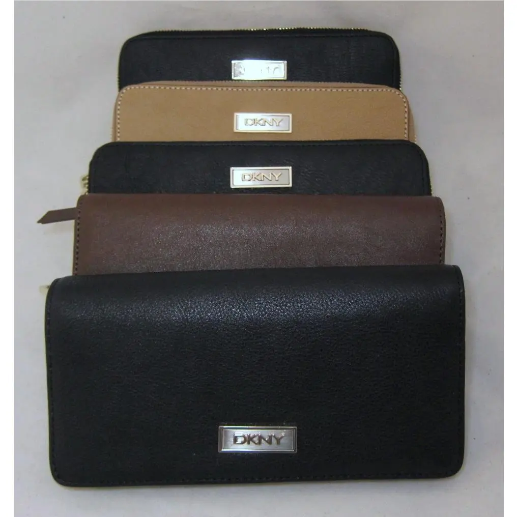 Dkny Luster Leather Classics Bag Wallet Purse Organizer Wristlet Black by DKNY