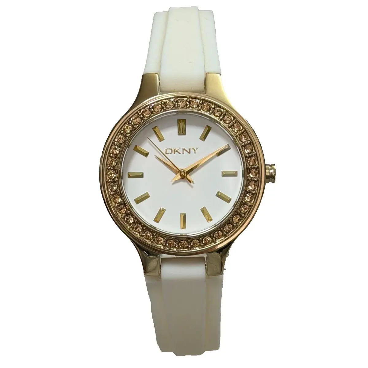 Dkny NY8219 White Dial White Silicone Strap Women`s Watch