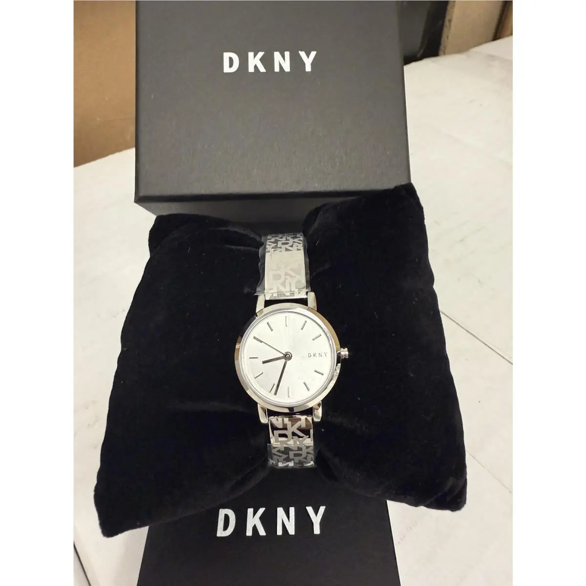 Dkny Soho Women`s Silver Tone Stainless Bangle Watch NY2882 - Silver
