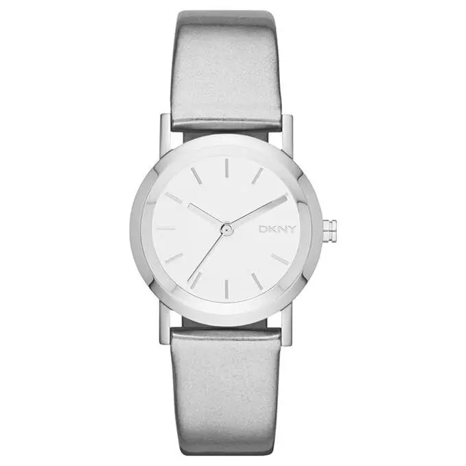 Dkny End of Season Lexington Analog Silver Leather Strap Women`s Watch NY8857