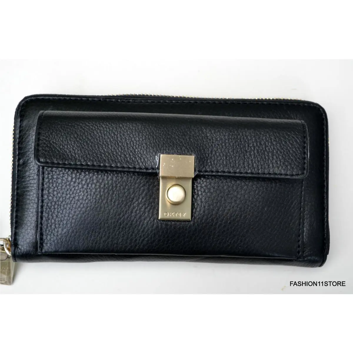Dkny Soft Leather W/classic Lock Wallet Purse Black 742223805 Кошелёк