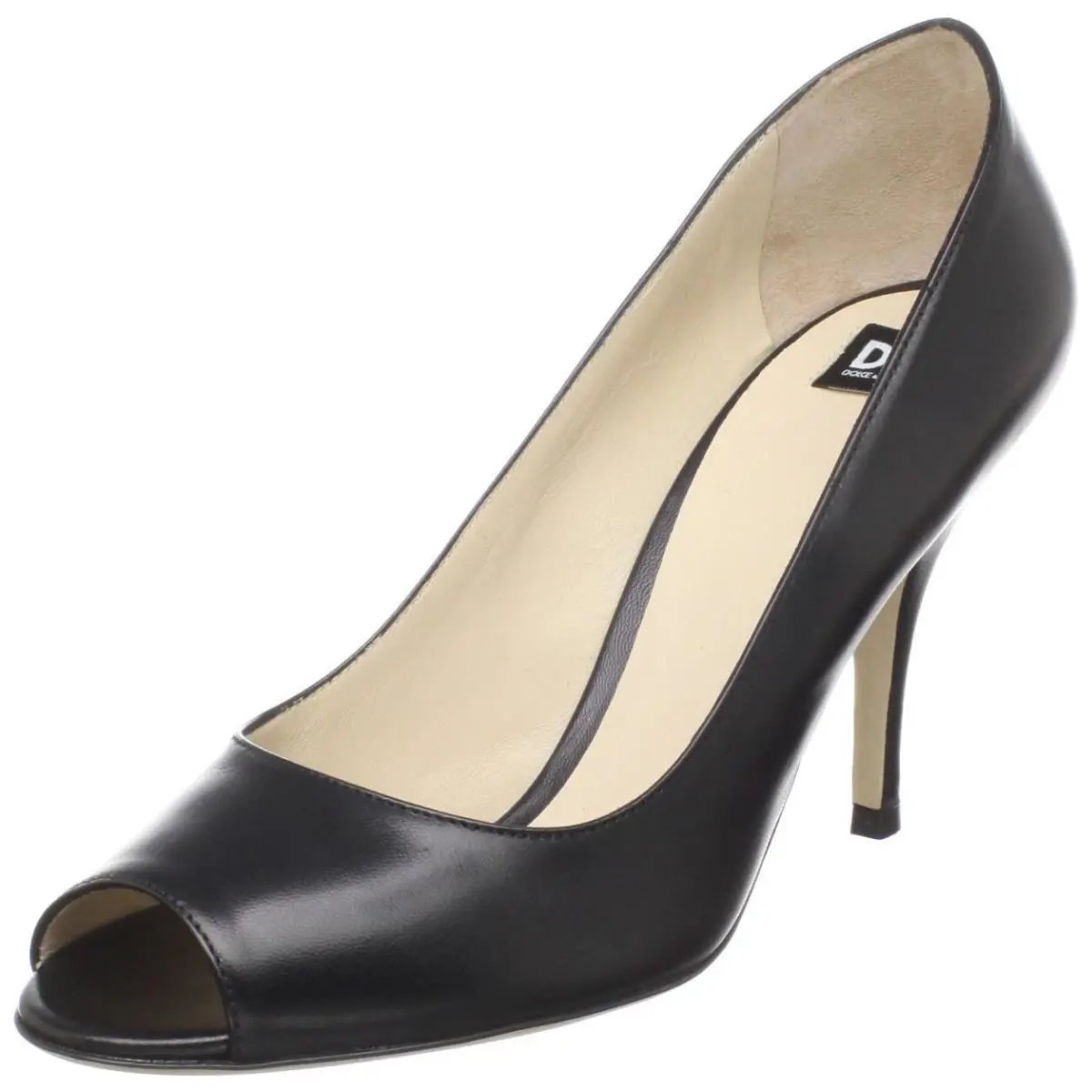 D G Dolce Gabbana US 9.5 EU 40 Black Leather High Heels Pumps Shoes by Dolce & Gabbana