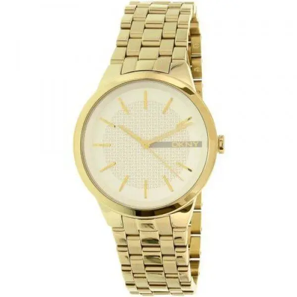 Dkny Park Slop Pale Gold Tone Stainless Steel Bracelet Date WATCH-NY2382 by DKNY