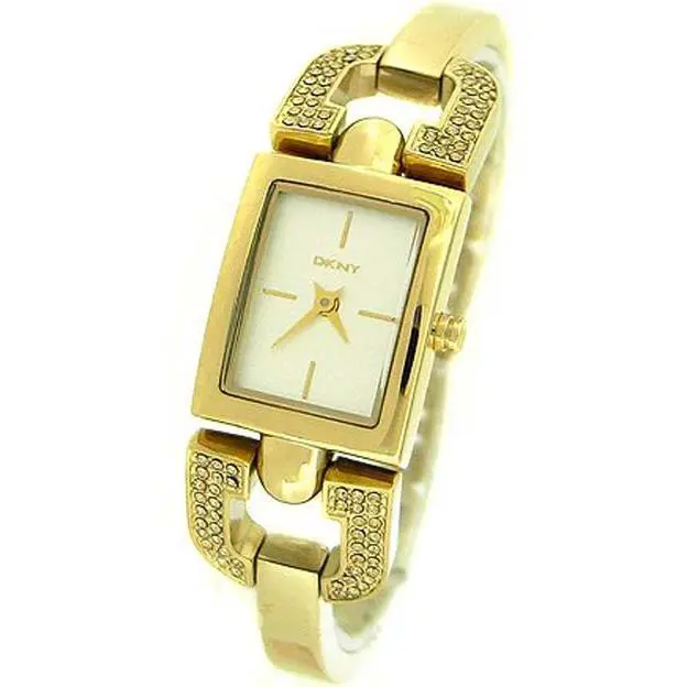 Dkny Steel Bangle Crystals Brushed Silver Dial Women`s Watch NY8130