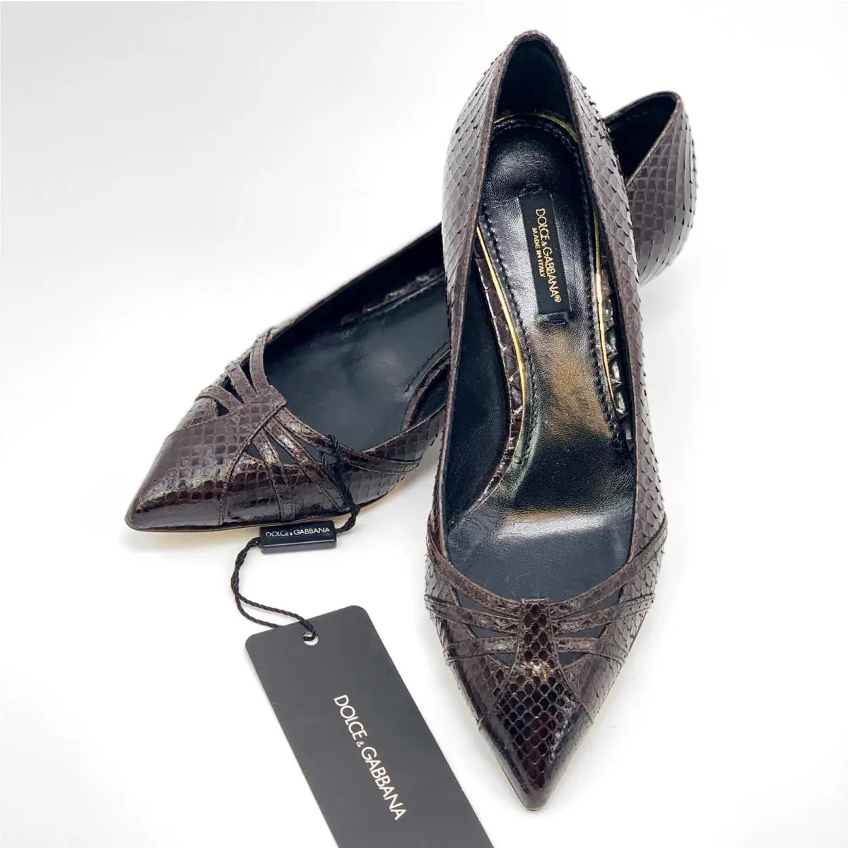 Dolce Gabbana Python Leather Kitten Heels Pumps Shoes EU 36 US 5.5/6 by Dolce & Gabbana