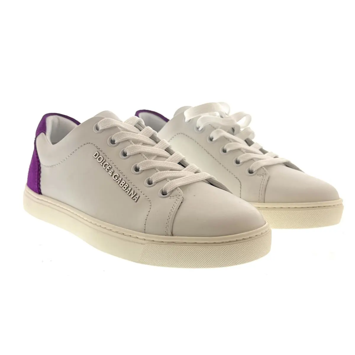 Dolce Gabbana White/fuchsia Classic Colorblock Sneakers-EU35