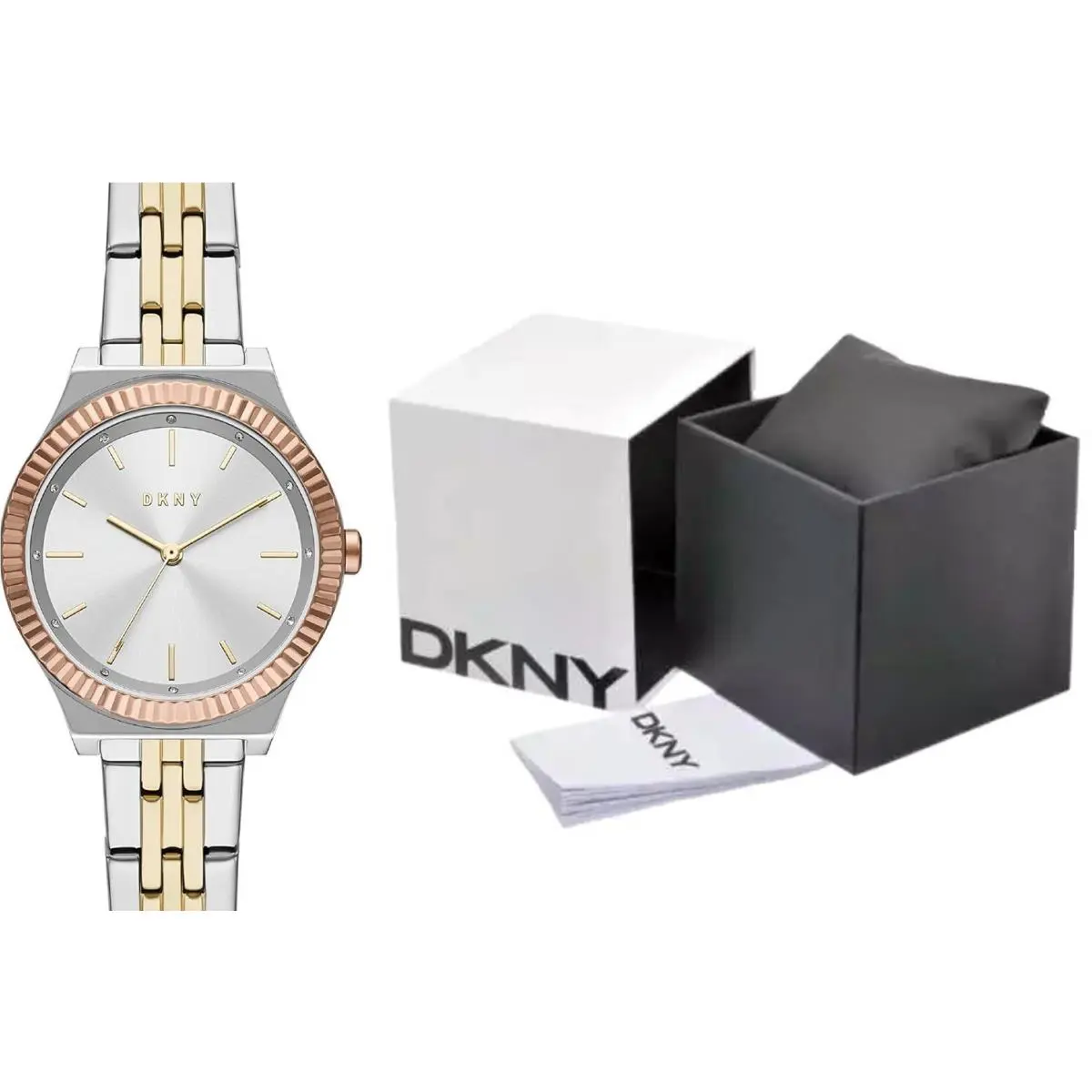 Dkny Parsons Ladies Women`s NY2980 Watch with Gift Box Tricolor