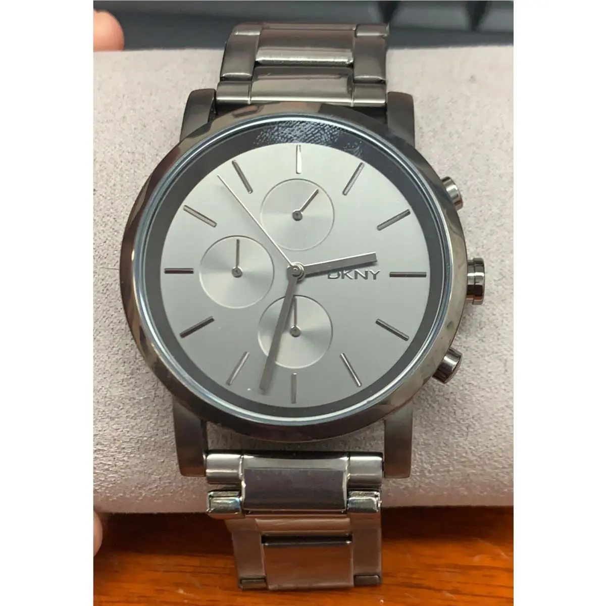 Dkny NY2162 Soho Dark Grey Dial Gunmetal Stainless Chronograph Men`s Watch