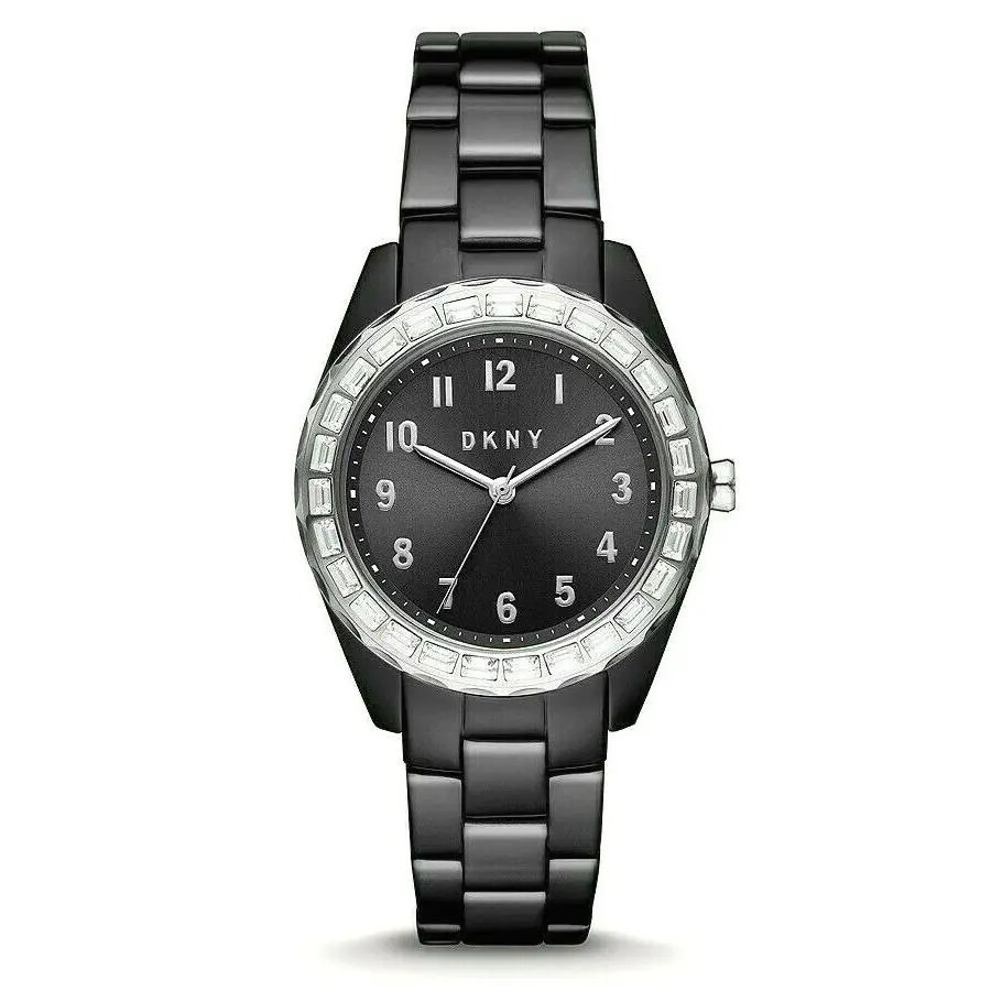Dkny Womens Nolita Three-hand Black Stainless Steel Crystal Watch NY2931