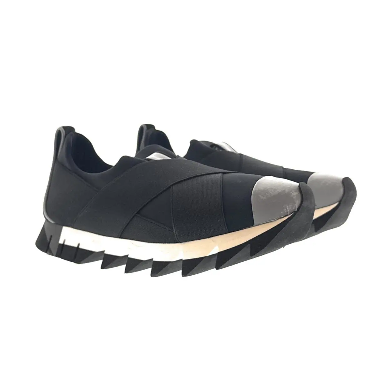 Dolce Gabbana Black Neoprene Cap Toe Sneakers-EU38.5