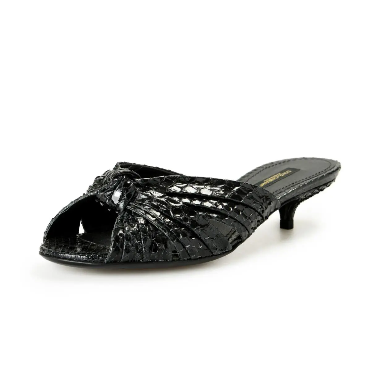 Dolce Gabbana Women`s Python Skin Heeled Mules Sandals Shoes US 7 IT 37 by Dolce & Gabbana