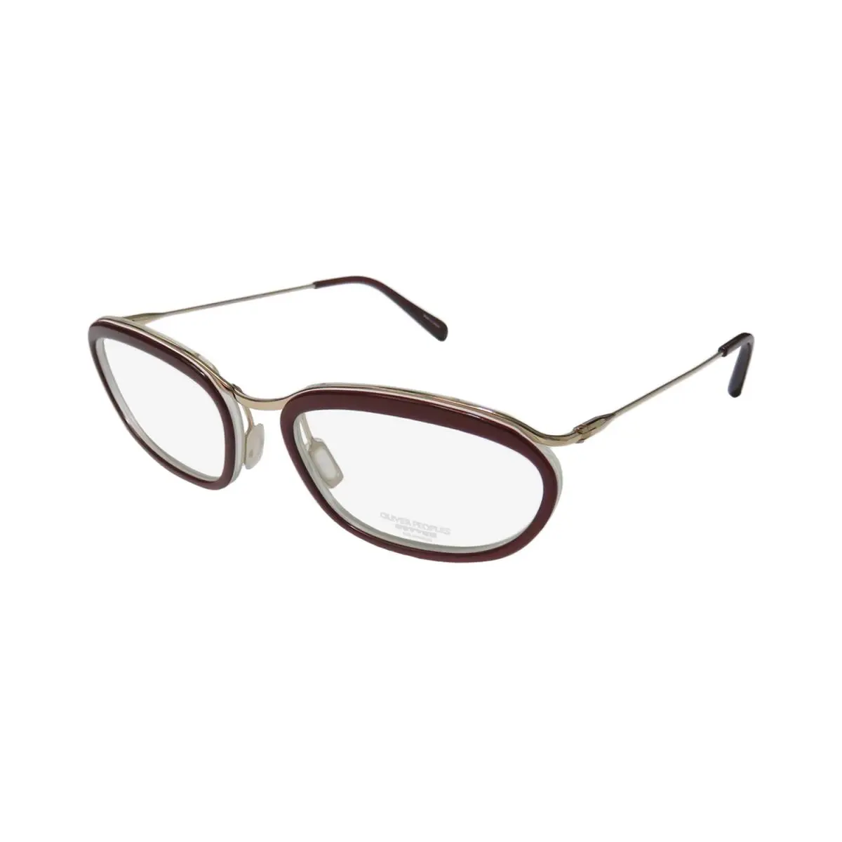 Massine Titanium Made IN Japan Eyeglass Frame/glasses/eyewear Merlot / Gold by Oliver Peoples