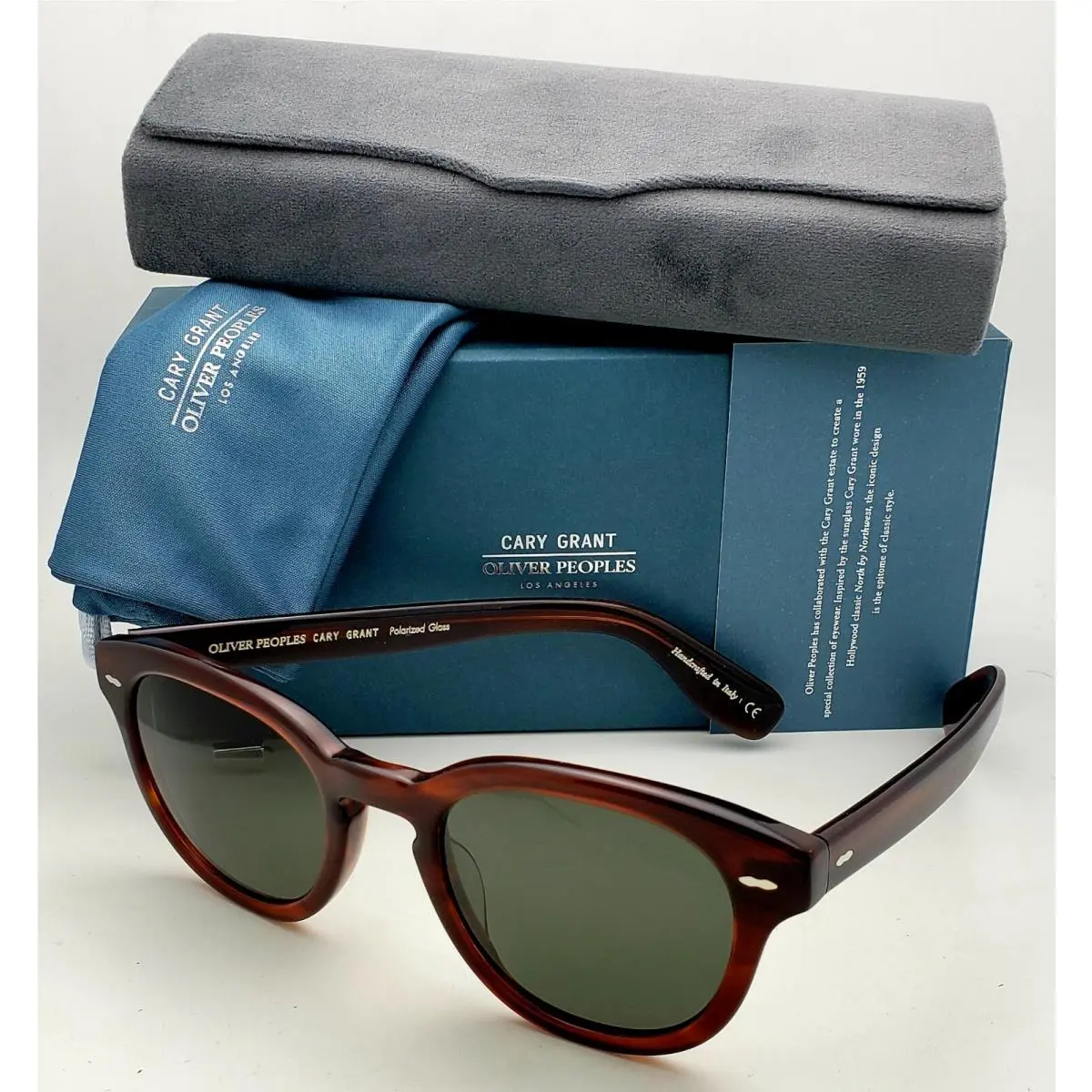 Cary Grant Sun  Sunglasses OV 5413SU 1679P1 Tortoise W/grey Lenses by Oliver Peoples