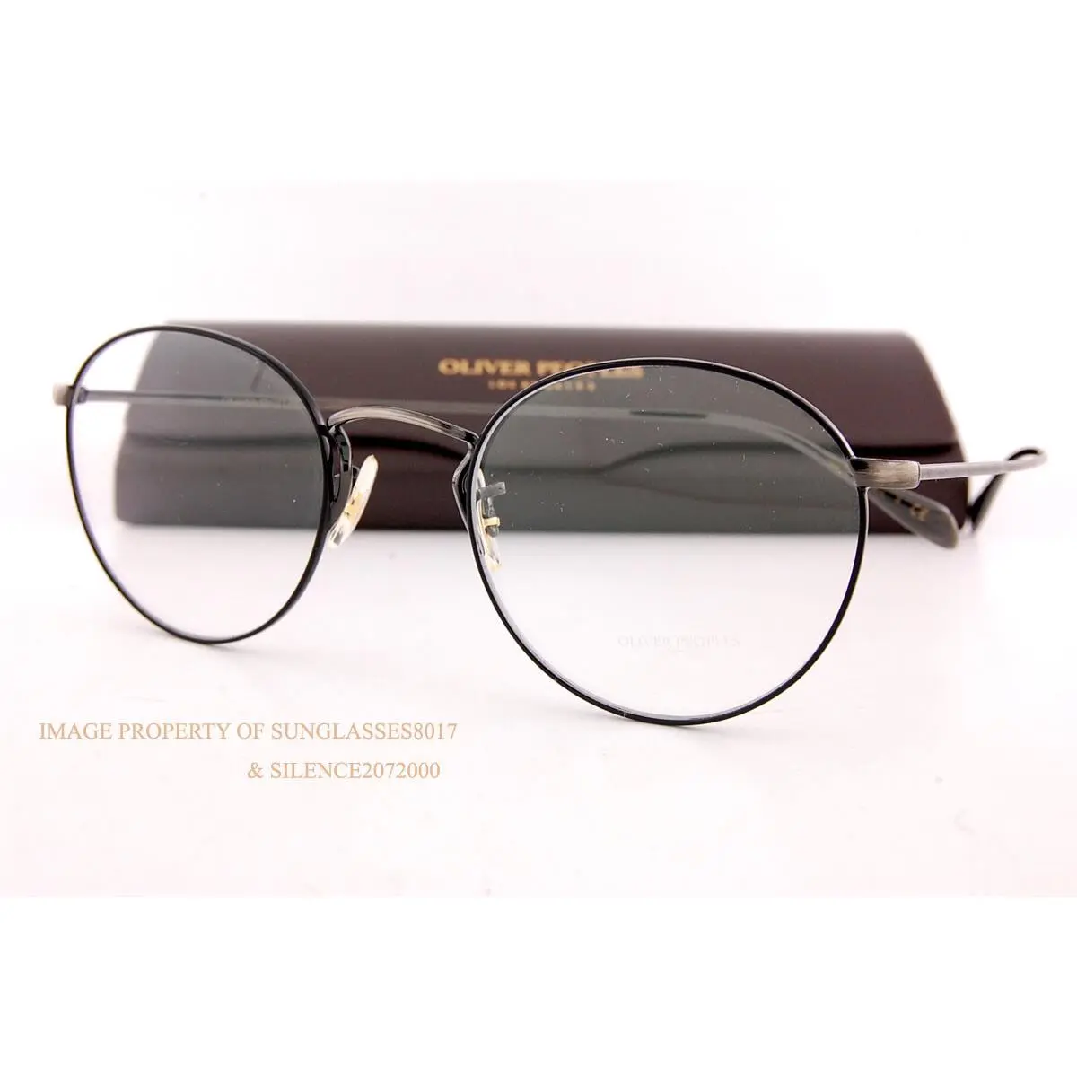 Oliver Peoples Eyeglass Frames Coleridge OV 1186 5296 Antique Gold/black - Frame: Antique Gold/Black