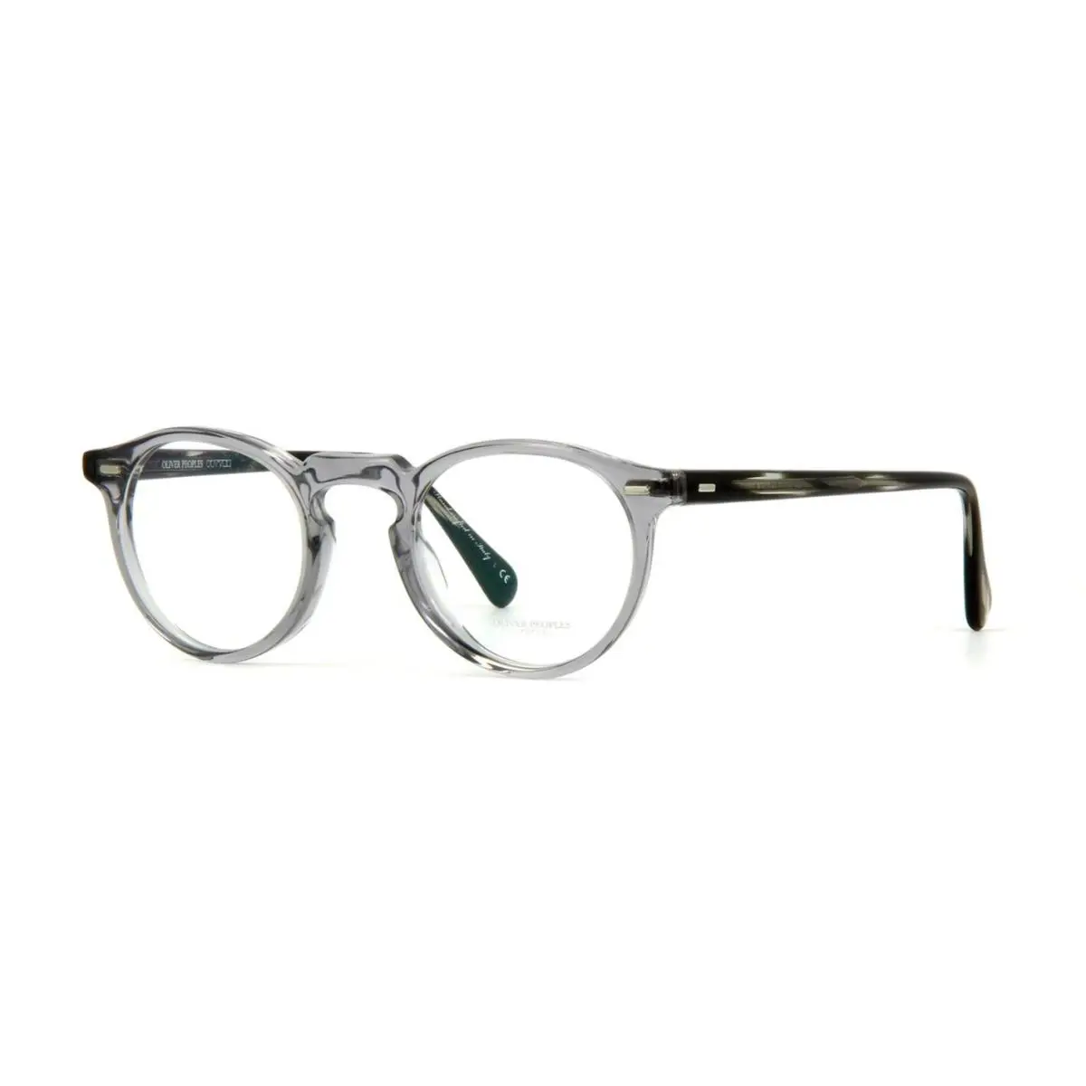 Oliver Peoples Gregory Peck OV 5186 Workman Grey Ebonywood 1484 47mm Eyeglasses - Frame: Workman Grey Ebonywood