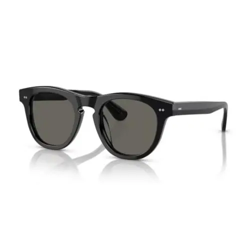 0OV5509SU Rorke 1731R5 Black/carbon Grey 47mm Round Sunglasses by Oliver Peoples