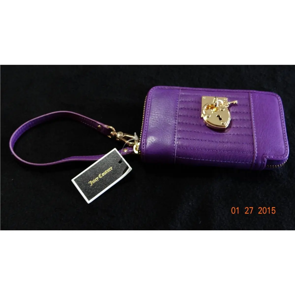 Juicy Couture Signature Leather Tech Wristlet Crushed Berry