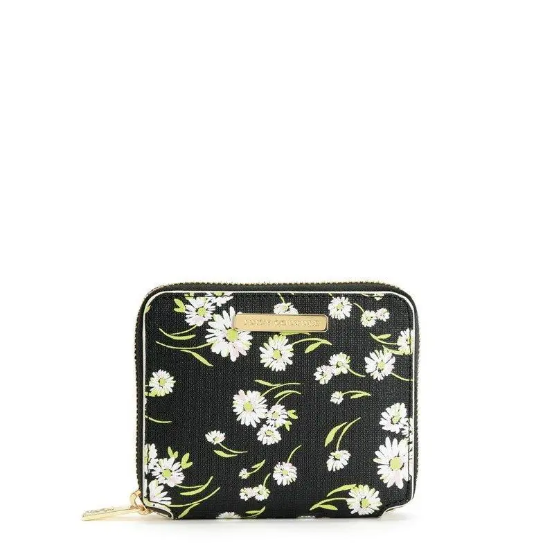 Pitch Black Fullerton Daisy Mini Zip Wallet Org by Juicy Couture