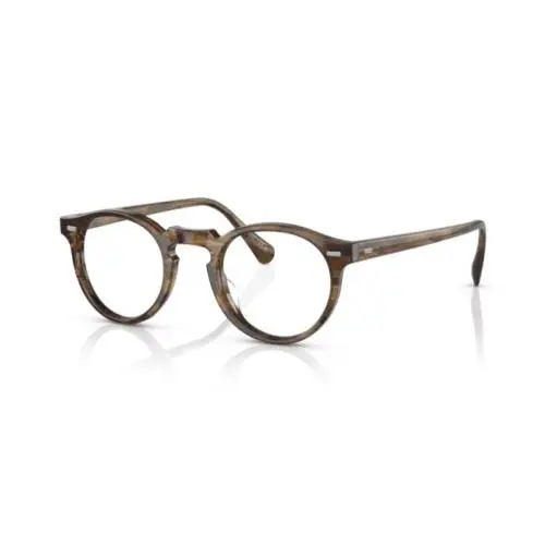 Oliver Peoples 0OV5186 Gregory Peck 1689 Sepia Smoke 50mm Round Men`s Eyeglasses