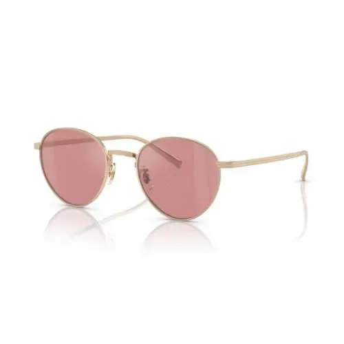 OV1336ST 50353E Gold/magenta Photochromic Round Men`s Sunglasses by Oliver Peoples