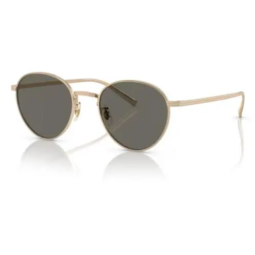 0OV1336ST Rhydian 5035R5 Gold Carbon Grey Round Men`s Sunglasses by Oliver Peoples