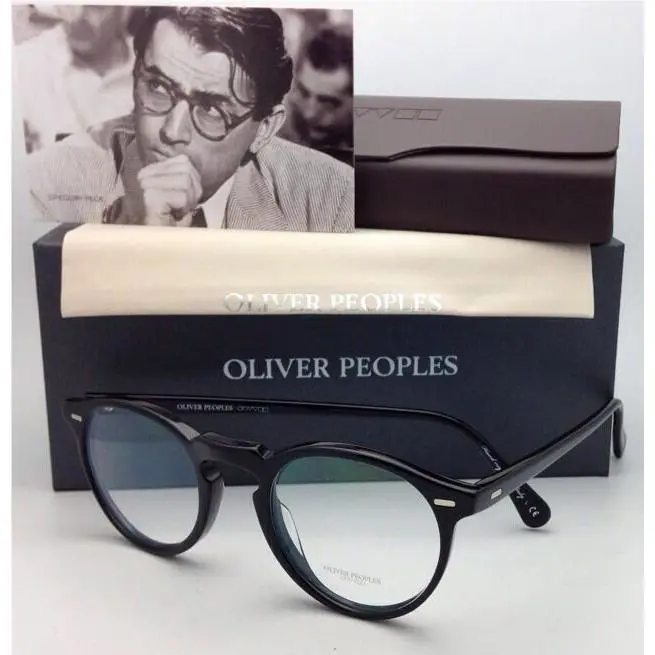 Oliver Peoples Eyeglasses Gregory Peck OV 5186 1005 50-23 Round Black Frames