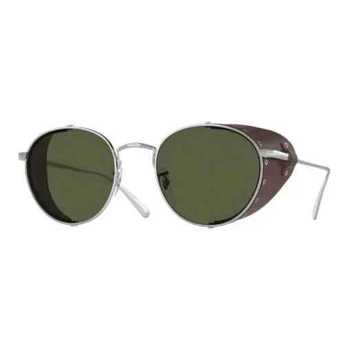 Oliver Peoples Cesarino-i OV 1323SM Brushed Silver/green Wash 5254/52 Sunglasses