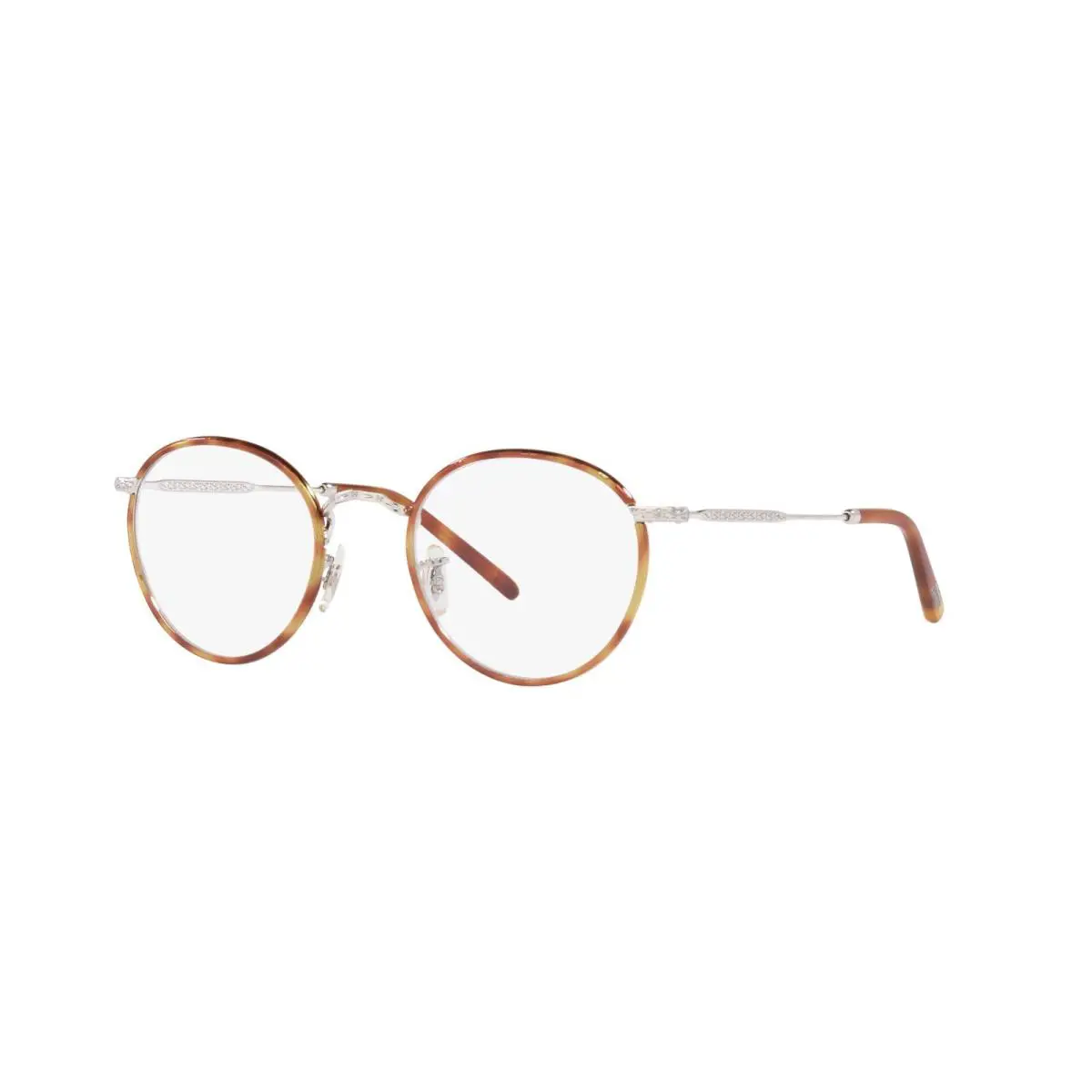 Oliver Peoples Carling OV 1308 Brushed Silver Amber Tortoise 5063 Eyeglasses - Frame: Brushed Silver Amber Tortoise