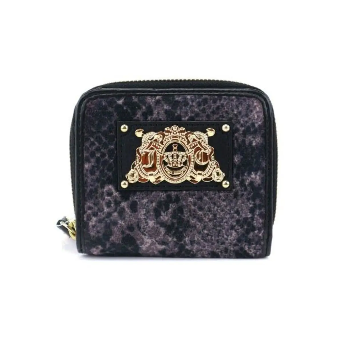 Juicy Couture Wild Things Snake Print Zip Around Wallet Black