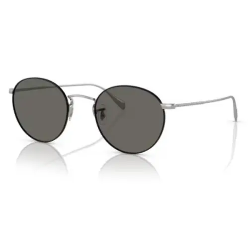 Oliver Peoples 0OV1186S 5306R5 Silver Black Carbon Grey Oval Men`s Sunglasses