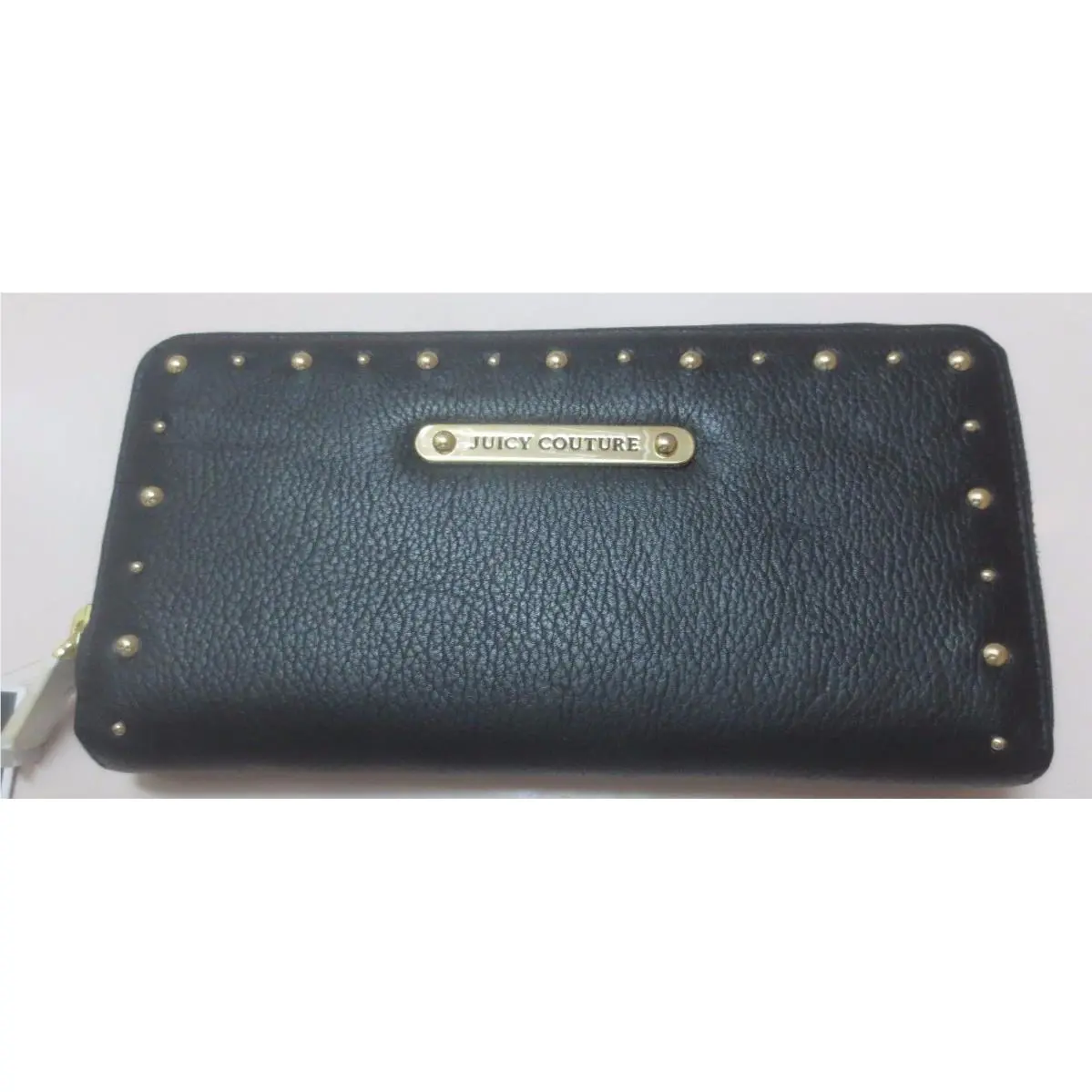 Woman`s Juicy Couture Logo Zip Around Wallet Black