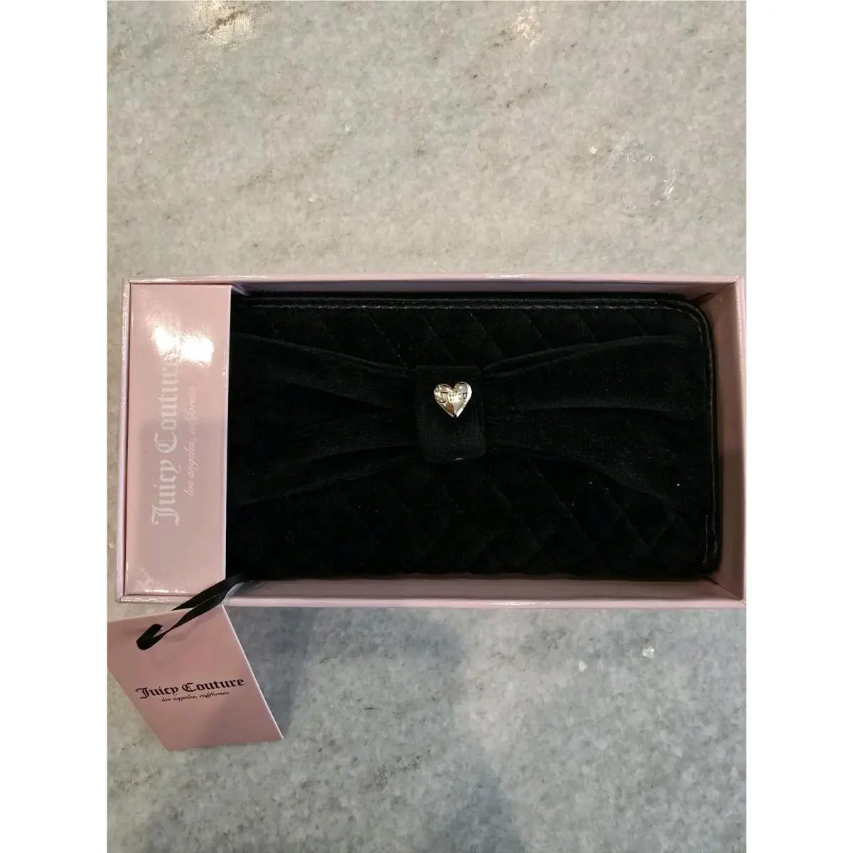 Juicy Couture Black Tied with a Bow Liquorice Large Zip Around Wallet